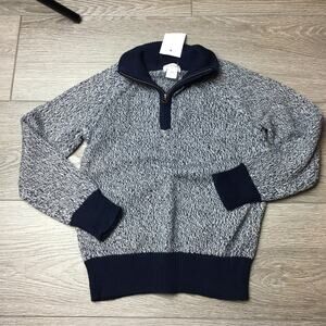 J.Crew Crewcuts Marled Half-zip sweater Boys Navy 4-5 NWT